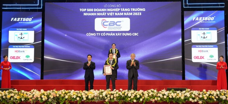 TỰ HÀO CBC XUẤT SẮC LỌT TOP 500 DOANH NGHIỆP TĂNG TRƯỞNG NHANH NHẤT VIỆT NAM NĂM 2023
